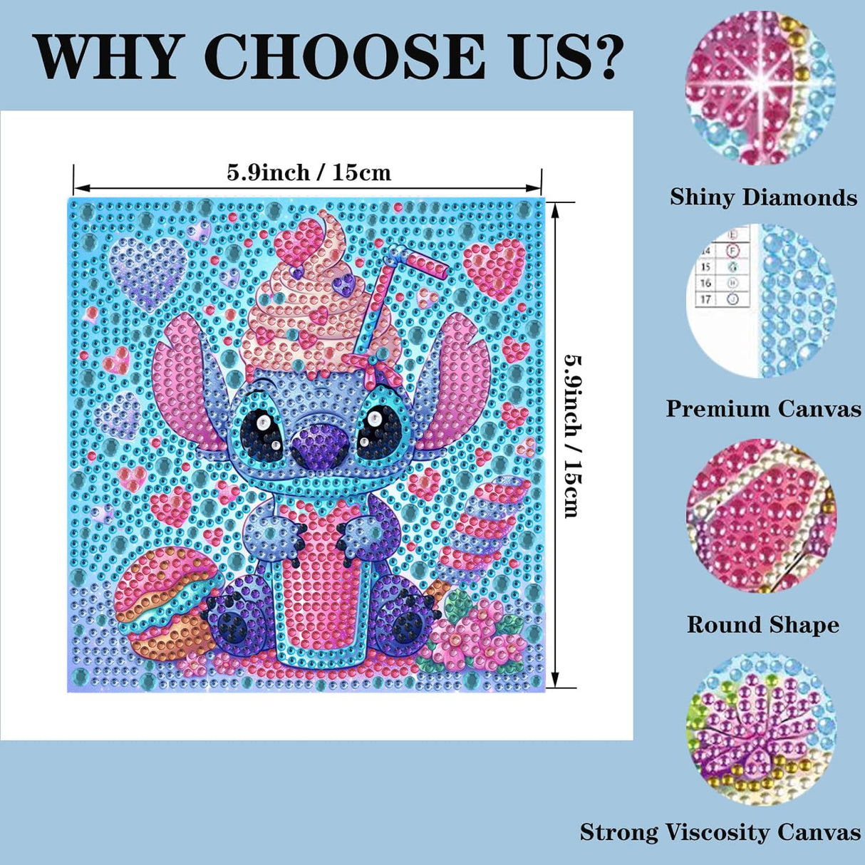 CraftyTime 4pack Diamond Art Painting Kits for Kids,Cartoon Diamond Art for Kids Ages 4-8-12,Cartoon Gem Kit Crafts Beginners for Gift Home Wall Decor(6x6inch) CraftyTime