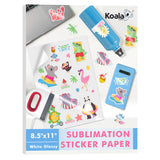 KOALA Sublimation Sticker Paper Glossy White Waterproof Vinyl 8.5x11 inch 25 Sheets, Quick Dry Vivid Colors Holds Ink well KOALA PAPER