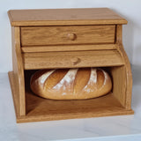 DutchCrafters Amish USA Made Solid Wood Countertop Bread Box with Drawer, Bread Holder for Kitchen Counter, Large Bread Box for Kitchen Countertop (Oak - Medium Walnut) DutchCrafters