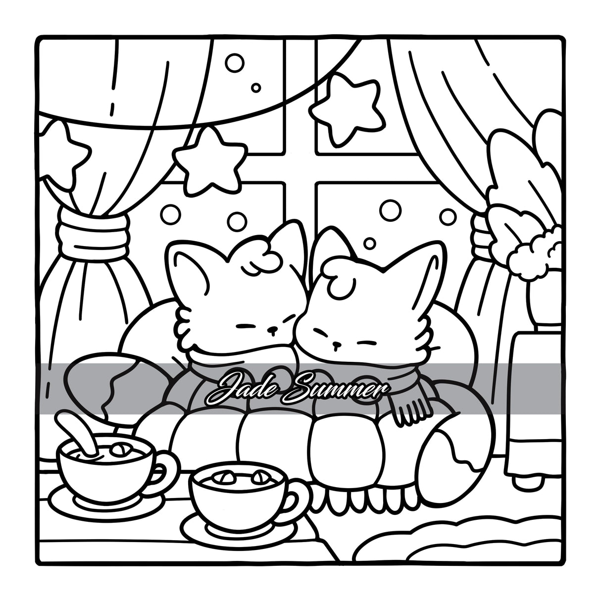 Comfy & Cozy: Coloring Book for Adults and Teens with Cozy Scenes and Cute Animal Characters for Relaxation (Comfy and Cozy Coloring Books) WoodArtSupply