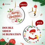 Joyclub 35 Pcs 3'' Sublimation Ornament Blanks MDF Sublimation Christmas Ornaments Bulk Round Double Sided Ornaments for Personalized Xmas Tree Ornament Home Decor DIY Crafts Joyclub