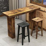 Tilayasig 63" Long Bar Table, Industrial Counter Height Pub Table, Narrow Kitchen Dining Table for Small Spaces, Breakfast Bar, Home Bar, Rustic Brown (Only Table) Tilayasig