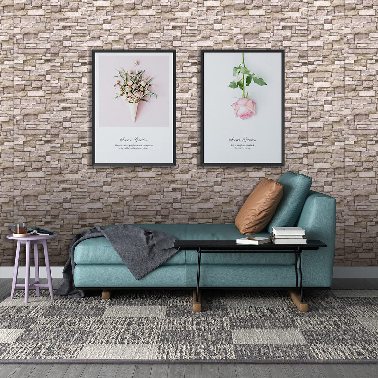 20PCS 3D Wall Panels Peel and Stick Foam 3D Brick Wallpaper Peel and Stick Faux Stone Wall Panel Self-Adhesive Wallpaper (20PCS, Rock Color) YU LI 3DH