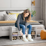 Garden 4 you Shoe Storage Bench, Cubby Shoe Rack with 12 Cubbies, 3-Tier Wood Shoe Rack Organizer, Shoe Organizer Cabinet for Entryway, Hallway, Closet and Garage, White Garden 4 you