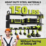 BCJJ Power Tool Organizer Wall Mount with Charging Station, Heavy Duty Steel, 3 Shelves, Black, 26.37 x 7.87 x 14.14 inches, Garage, Workshop, Shed, Tool Room BCJJ