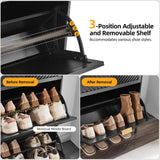 HUSHEDIFY Shoe Cabinet Storage with 2 Flip Drawers, Narrow Hidden Shoes Organizer Cabinet for Entryway, Freestanding Slim Shoe Rack Front Door Entrance(Black) HUSHEDIFY