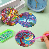 8 Pcs Diamond Painting Coasters Kits - 5D Diamond Painting Coasters DIY Diamond Art Coasters with Holder Non Slip Coaster Crystal Sticky for Tabletop Protection and Gifts（Tree of Life） Generic