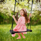 KINSPORY Wooden Swing Seat, Outdoor Swing Set Accessories for Backyard, Height Adjustable Rope with Hanging Tree Straps Kit for Porch Patio Garden Playgroud (Brown) KINSPORY