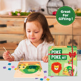 jackinthebox Poke Poke Art – Animals Theme Like Tortoise, Snail, Lion, Owl, Macaw, Butterfly, Mess-Free Sewing Art for Kids, Great Gift for Children, Toys for Girls and Boys Ages 4 5 6 7 8 jackinthebox