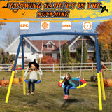KDYMOD Swing Set for Backyard with Stand, Swing Heavy Duty 440lbs Metal Outdoor Swing Stand, Contain 1 Saucer 32" & 1 Belt seat 26.2" for Playground - Backyard Playset KDYMOD