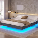 BTHFST King Size Floating Bed Frame with LED Lights – Modern Metal Platform Design BTHFST