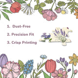 Vintage Purple Flower Puzzle for Adults, Botanical Purple Flower Plant Puzzles 1000 Pieces, Nature Garden Floral Jigsaw Puzzle BBOLDIN