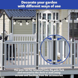 6 Pack 10 ft Heavy Duty Metal String Light Poles Adjustable Outdoor Lighting Stand for Patio,Backyard,Garden,Party & Wedding Rustproof & Sturdy with Hooks talkhigh