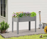 40x20x31 inch Raised Garden Bed with Legs, Elevated Wooden Planter Box for Outdoor Plants Flowers Fruits Vegetable Herb Growing Mederla