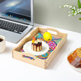 EWJRNSF Diamond Art Kits for Adults Wooden Serving Trays with Handles, 5D Diamond Painting Big Gem Arts and Craft Gifts Trays Decor Gift Home Decor 7.8x11.8 Inches Mandala A EWJRNSF