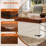 UNIQUITE 31.5'' Lift Top Coffee Table, Sliding Top Square Center Table with Large Hidden Storage Organizer, Multi-Functional Farmhouse Coffee Tables for Living Room, Bedroom, Home Office, White UNIQUITE