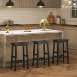 HOOBRO Bar Stool,Set of 2 Bar Stools, Bamboo Bar Chairs, 26 Inches Kitchen Counter Stools with Footrest, Saddle Stools, for Living Room, Dining Room, Party Room, Industrial Style, Black BB03MD01G2 HOOBRO