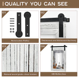 COGOOD Farmhouse Bathroom Mirror - 30 x 21 Rustic Wood Framed Wall Barn Door Mirror for Entryway, Living Room, Vanity Wall Decor (White) COGOOD