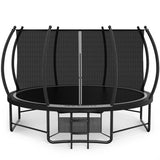 Hocozlly Outdoor Trampoline 14FT for Kids, ASTM Approval Recreational Trampoline with Enclosure, Reinforced Trampolines with Thickened Pole & Non-Slip Wider Ladder (Grey) Hocozlly