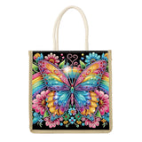 MVVMTOP Diamond Painting Kit Handbag, 5D DIY Rainbow and Butterfly Pattern Diamond Art Crystal Special Shape Crystal Artificial Canvas Bag, Shopping Storage Tote Gift Large Storage Bag MVVMTOP