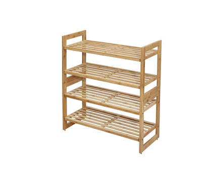 TRINITY Basics 2-Tier Stackable Bamboo Shoe Rack - (2 Pack) (TBFLNA-24112)