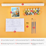 TUMOVO Paint by Numbers for Adults Beginner Flowers Paint Number Kits - Poppies and Daisies, Sea View - DIY Oil Painting Kits - Gift for Kids, 16 x20 Inch TUMOVO