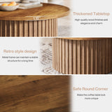 Tribesigns 31.5" Round Coffee Table, Farmhouse Circle Coffee Table with Metal Base, Modern Wood Accent Center Table Sofa Side Table for Living Room, Home Office, Wood Grain Veneer Top Tribesigns