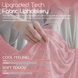 Dowinx Fabric Gaming Chair with Pocket Spring Cushion,Breathable Computer Chair with Massage Lumbar Support and Footrest,High Back Game Office Chair for Adult,Pink Dowinx