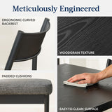 Best Choice Products 7-Piece Modern Dining Room Set, Kitchen Table Set, Dining Table w/ 6 Chairs, Upholstered Cushions, Solid Metal Frame, Curved Backrest - Black/Gray Best Choice Products