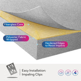 Olanglab Sound Absorbing Acoustic Wall Panels 2 Pack, 2'' 24''x48'' Fiberglass Sound Dampening Panels, Large Fabric Wrapped Sound Proof Panels for Walls (Light Gray) Olanglab