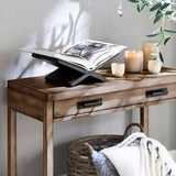 Honygebia Solid Wood Book Stands - Cross Frame Black Oak Wooden Book Holder, Open Bookstand for Display and Reading, Suitable for Art, Bible, Cookbook, Easel, Magazine, Textbooks Honygebia