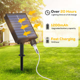 ICRGB Trampoline Lights, 66FT 200LED Solar Rope Lights Outdoor, IP67 Waterproof, 1200mah Solar Power Outdoor Light, 8 Modes & Timer Function, Decorative for Trampoline Camping Tent Patio Porch Garden ICRGB