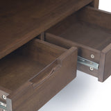 SIMPLIHOME Banting Bookcase - 66 inch Tall Solid Hardwood and Metal Bookshelf in Walnut Brown, Industrial Storage for Living Room, Study Room or Office with Open Shelves and Metal Frame SIMPLIHOME