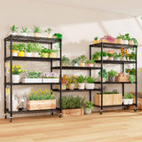 PrimeZone 74''H Wire Shelving 1250lbs 5 Tier Storage Shelves with Wheels NSF Certified Heavy Duty Steel Metal Shelf Adjustable Rolling Rack Kitchen Garage Closet Pantry Laundry 74''HX36''WX14''D 4PCS PrimeZone