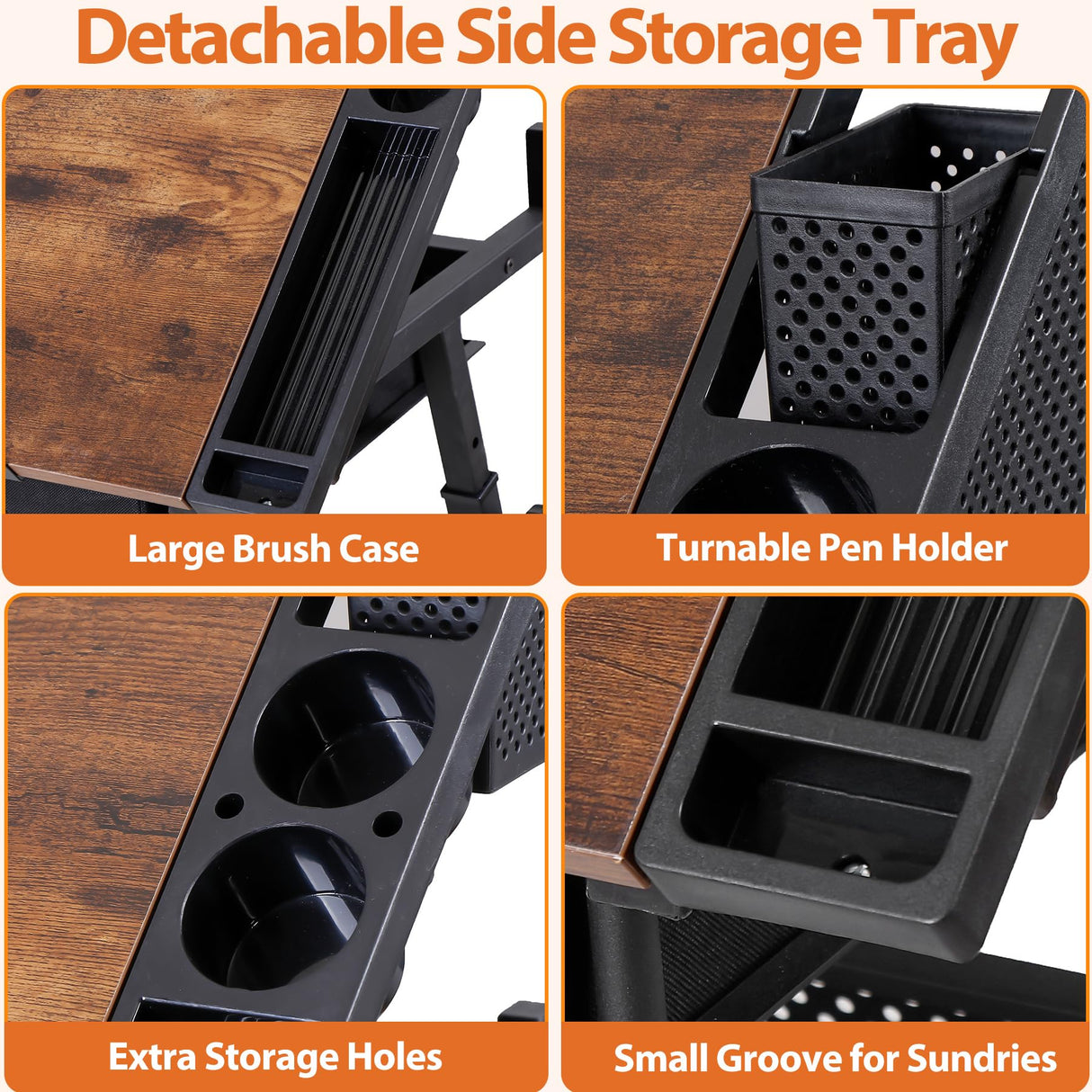 Nouva Adjustable Drafting Table Drawing Table w/Power Outlets (2AC, USB, Type-C), Multifunctional Tilting Art Craft Artists Desk w/Stool, 2 Drawer for Home Office, Rustic Brown Nouva