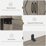 GarveeHome 5 Tier Book case with Cabinet, Farmhouse Book Shelf with Storage Doors, 68.7 in Tall Wooden 5 Shelf Case for Home Office, Living Room, Bed Room-(Grey, 68.7 in H x 31.5 in W x 12.9 in D) GarveeHome