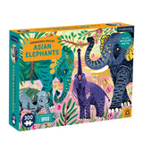 Mudpuppy Asian Elephants Endangered Species 300 Piece Puzzle from Mudpuppy - Celebrate Threatened Creatures with This Jigsaw Puzzle for Kids, 1% Donated to Born Free USA, 24" x 18", Ages 7+ Mudpuppy