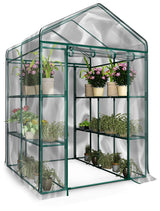 Greenhouse - Walk in Greenhouse with 8 Sturdy Shelves and PVC Cover for Indoor or Outdoor Use - 56 x 56 x 76-Inch Green House by Home-Complete Home-Complete