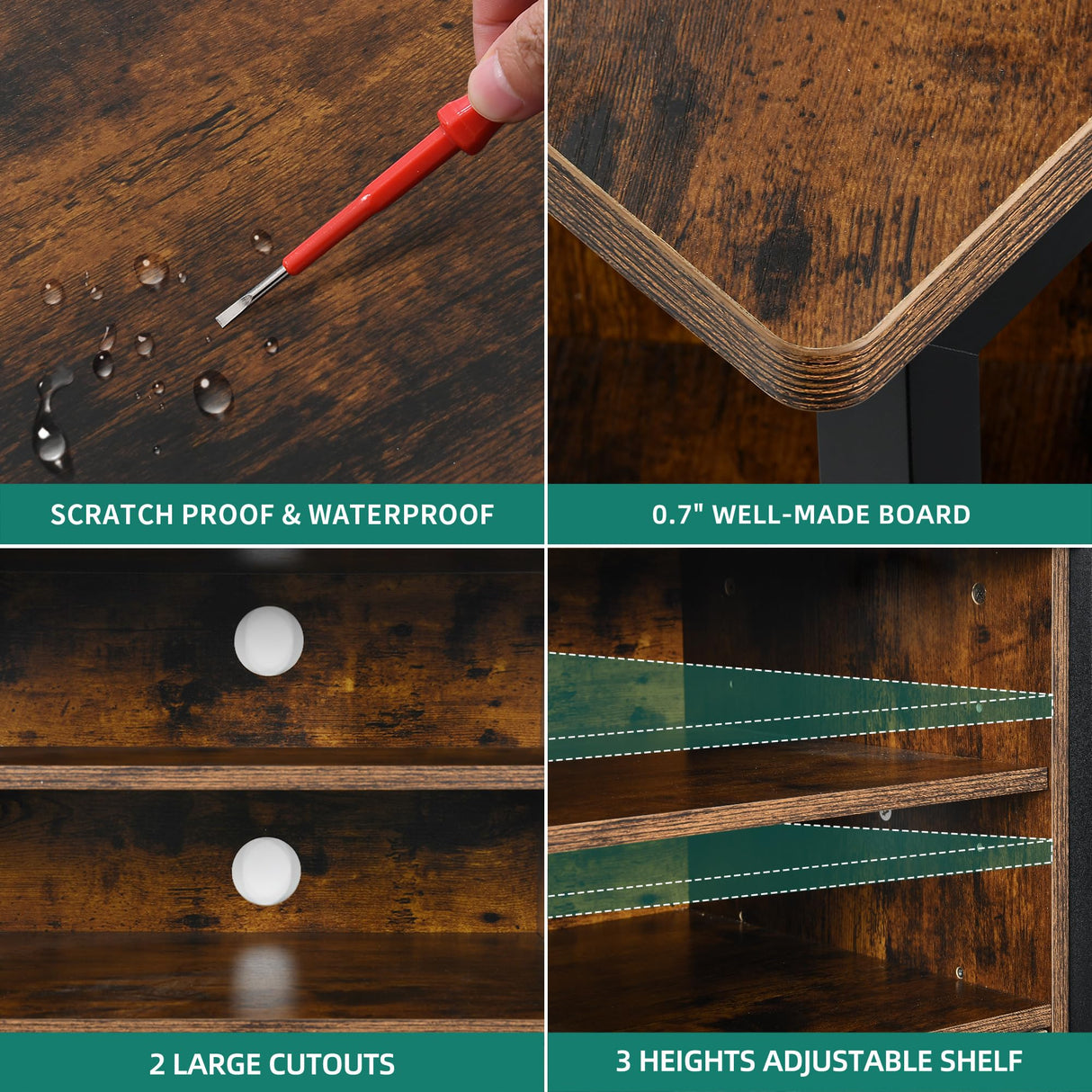 YITAHOME Corner TV Stand for TVs up to 55 Inch with Power Outlet, Modern Farmhouse Entertainment Center, Wood TV Media Console with Storage Cabinets Shelves for Living Room, Retro Brown YITAHOME