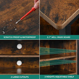 YITAHOME Corner TV Stand for TVs up to 55 Inch with Power Outlet, Modern Farmhouse Entertainment Center, Wood TV Media Console with Storage Cabinets Shelves for Living Room, Retro Brown YITAHOME