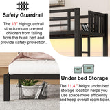 Triple Bunk Bed for Kids with LED Light ,Metal Heavy Duty 3 Bunk Beds with Charge Station & Storage Shelf, Convertible Three Bunk Beds for Girls Boys Teens,Can be Separated into 3 Beds , Black MoproBeti