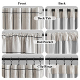 MYSKY HOME 100% Blackout Plaid Farmhouse Linen Curtains 84 Inch Long for Living Room Double Layer Windowpane Drapes Thermal Insulated Privacy Protection Rod Pocket Back Tab, 52" W, Black, 1 Panel MYSKY HOME