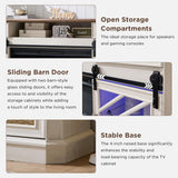 RedLemon Farmhouse Fireplace TV Stand for 85 Inch TV, 32” Tall Highboy Entertainment Center w/36” Electric Fireplace, Modern Media Console w/Drawers Storage for Living Room, Antique White RedLemon