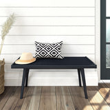 Plank+Beam Entryway Bench, Wooden End of Bed Bench for Bedroom, Mid-Century Modern Square Bench for Hallway, Living Room, Indoor, Porch, 41.25", Black Plank+Beam