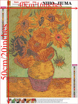 NIHO-JIUMA Diamond Painting Kits Van Gogh Sunflower, DIY 5D Full Drill Diamond Art Gift for Adult/Teen, Home Decoration (12x16 Inches/30x40cm) NIHO-JIUMA