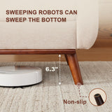 Eiayeebil 77" W Loveseat Sofa Chenille Couch for Living Room,Small Sofa 2 Seater Office Couch for Small Spaces Mid Century Modern, Easy to Install,Beige Eiayeebil