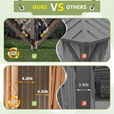 MELLCOM 12' x 18' Hardtop Gazebo,Galvanized Steel Metal Double Roof Gazebo with Curtain and Netting,Brown Permanent Pavilion Gazebo with Aluminum Frame for Patios,Gardens,Lawns MELLCOM