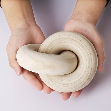 Decorzmozo Coffee Table Decor Book Shelf Decor Accents Home Decor Decorative Object Modern Farmhouse Home Decor Wood Knot Decor Chain Link Decor (Wood Colour) Decorzmozo