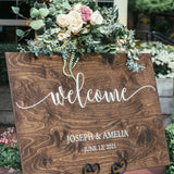 Personalized Wedding Welcome Sign - Wood Wedding Sign - Rustic Wedding Decor #PWS01 - WoodArtSupply