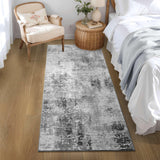 Runner Rug for Hallways Kitchen Runner Rug Non Slip 2'6''x8' Washable Grey Long Runner Rugs with Rubber Backing Soft Abstract Carpet Runner for Entryway, Kitchen, Bedroom, Bathroom Ompaa